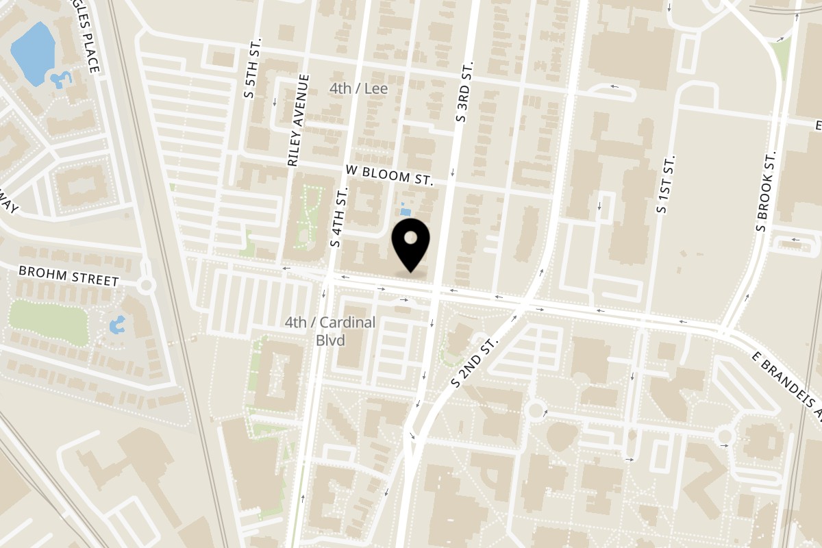 Map showing the location of Home Run Burger Cardinal on 303 W Cardinal Blvd in Louisville
